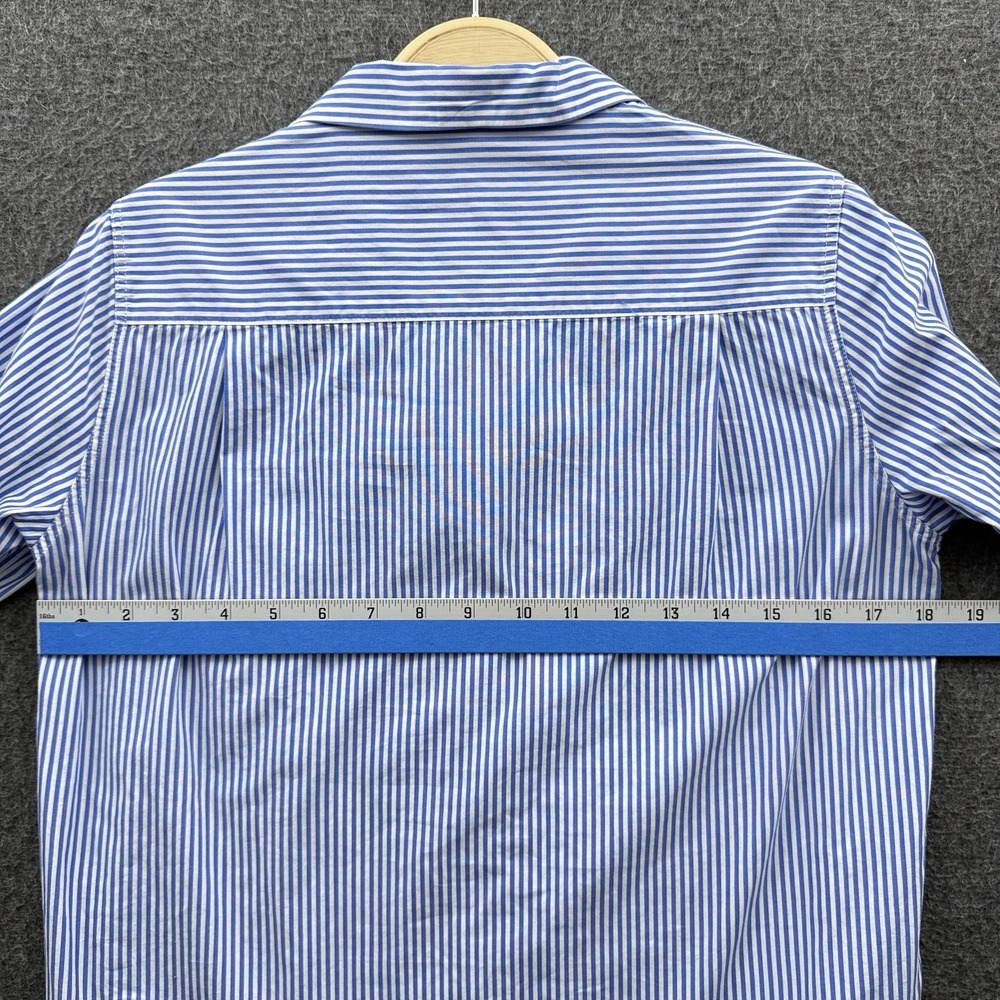 Rag & Bone Shirt Womens XS Blue White Striped‎ Button Up Long Sleeve Flip Cuff - Picture 9 of 10